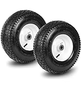 Taifa 2 PCS 13" Pneumatic 5.00-6 Rubber Tires and Air Wheels Replacement with 3/4'' Axle Bore Hol...