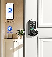 Veise VE028 Built-in Wi-Fi Smart Lock with Knob, Fingerprint Keyless Entry with Handle