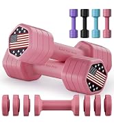 Zempox Adjustable Dumbbell Set of 2, 4 in 1 Hand Weights for Women at Home, 5 lb Weights Dumbbell...