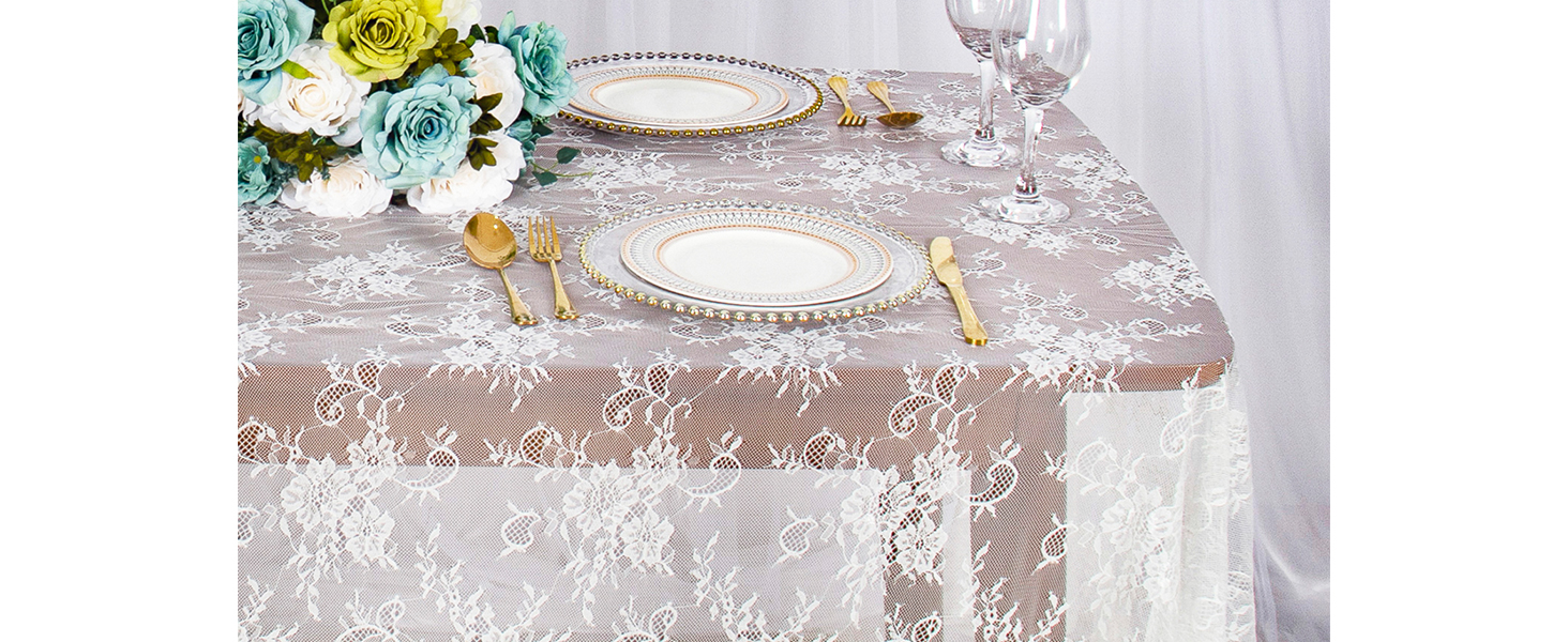 BLACK LACE TABLECLOTH