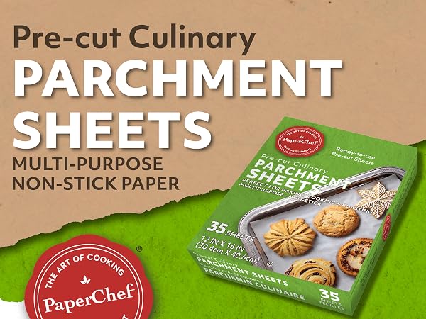 PaperChef parchment bags, cooking bags, oven-safe, non-stick, meal prep, 12 pack