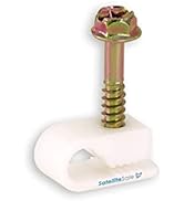 SatelliteSale Single Flex Cable Clip White 100 Pcs Screw Clip and Fastener