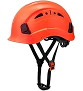 Vented Hard Safety Helmet, ABS Work Helmet with Adjustable 6-Point Suspension, ANSI Z89.1 Certifi...
