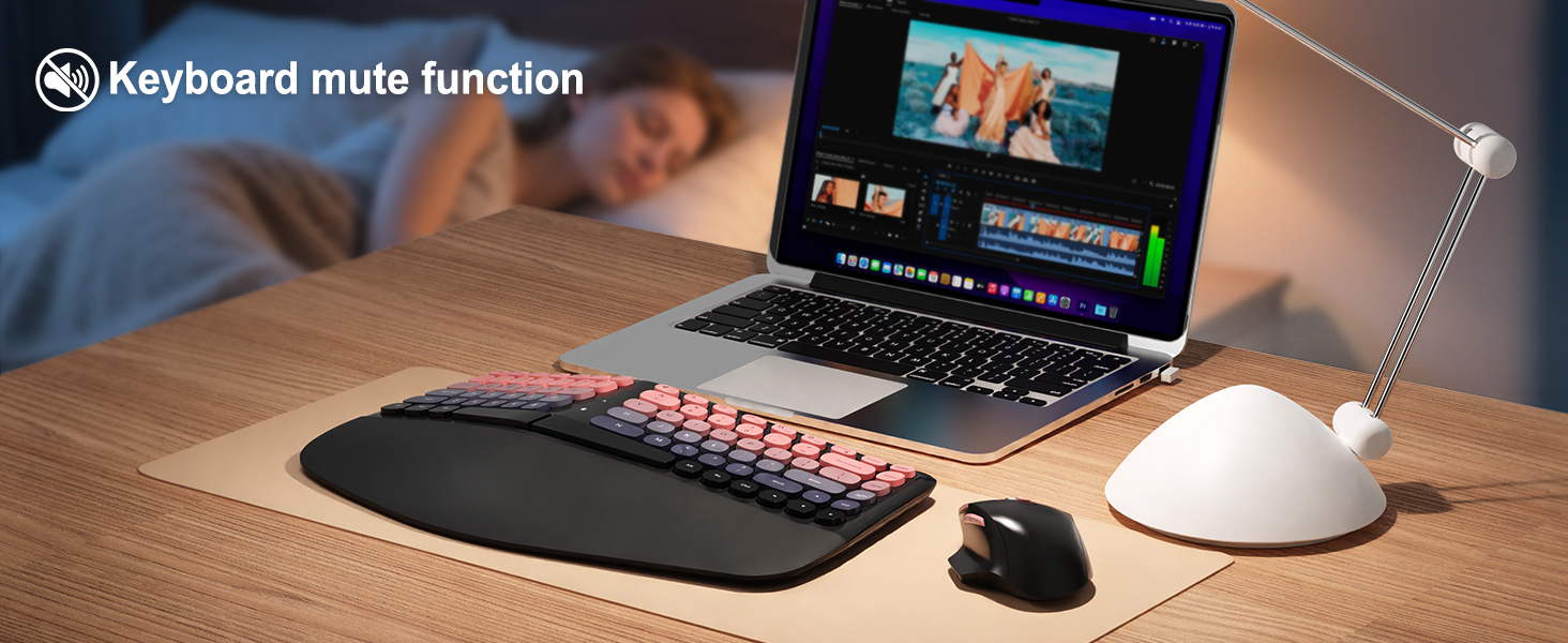 Ergonomic Wireless Keyboard and Mouse