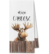 ChissNook Funny Farmhouse Bathroom Towels, Moose Elk Gifts for Mooses Lovers Women, Funny Moose B...