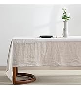 EVERLY 100% Pure Linen Rectangle Tablecloths 60x84Inches for Dining,Buffet Parties,Picnic,Events,...