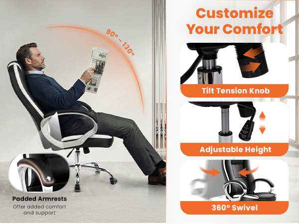 High quality leather, Padded armrests, Pocket spring seat