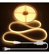 ALITOVE 16.4ft Warm White COB LED Strip AC 110V~130V 3000K LED Neon Rope Lights Outdoor Waterproo...