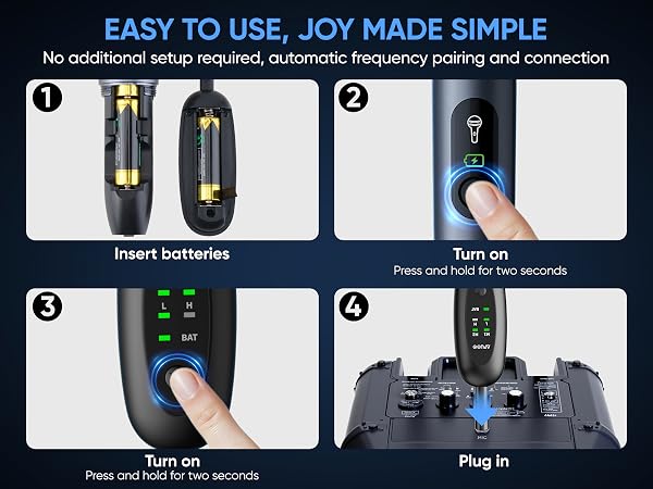 Wireless Karaoke Microphone 2 Pack for Karaoke ,Sing, Dual-Mic Receiver with AA Battery, Easy to Use
