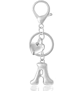 ANHBKAR Heart Bubble Letter Keychain for Women, Girls - Cute Keychain with Initial - Alphabet Key...
