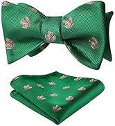 HISDERN Self Tie Bow Ties for Men Animal Fun Bowties Pocket Square Woven Silk Bowtie Handkerchief...
