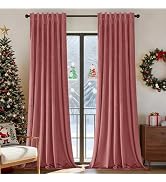 Joydeco Pinch Pleated Velvet Curtains 84 Inch Long 2 Panel Set for Living Room Bedroom, Back Tab ...