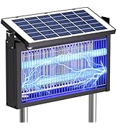 YISSVIC Solar Bug Zapper Rechargeable, IPX4 Water Resistant, Dual LED Tubes, 365nm, up to 8H Runt...