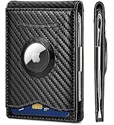 BULLIANT Men Wallet Airtag&Standard Use,Slim Front Pocket Wallet Money Clip for Gifg Men RFID Blo...