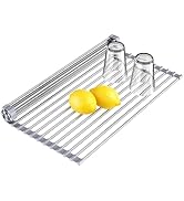 Yozxviu Roll Up Dish Drying Rack, Over The Sink Roll Up Drying Rack for Kitchen,17.5" L x 15.7" W...