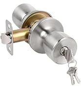 HOSOM Door Knob with Lock and Key, Keyed Entry Door Knob, Exterior and Interior Door Lock for Fro...