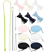 FIVEIZERO 16pcs Drawstring Cord Kit-12pcs Hoodie Strings (Flat & Round,6 Light Colors) with Draws...