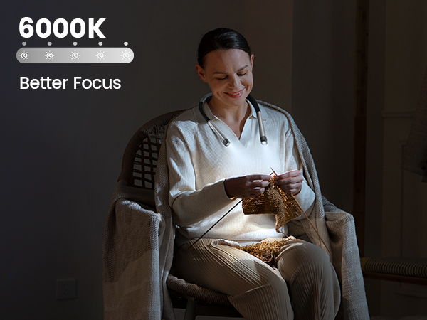 Glocusent Neck Light Book Light for Bedtime Reading Neck Reading Light