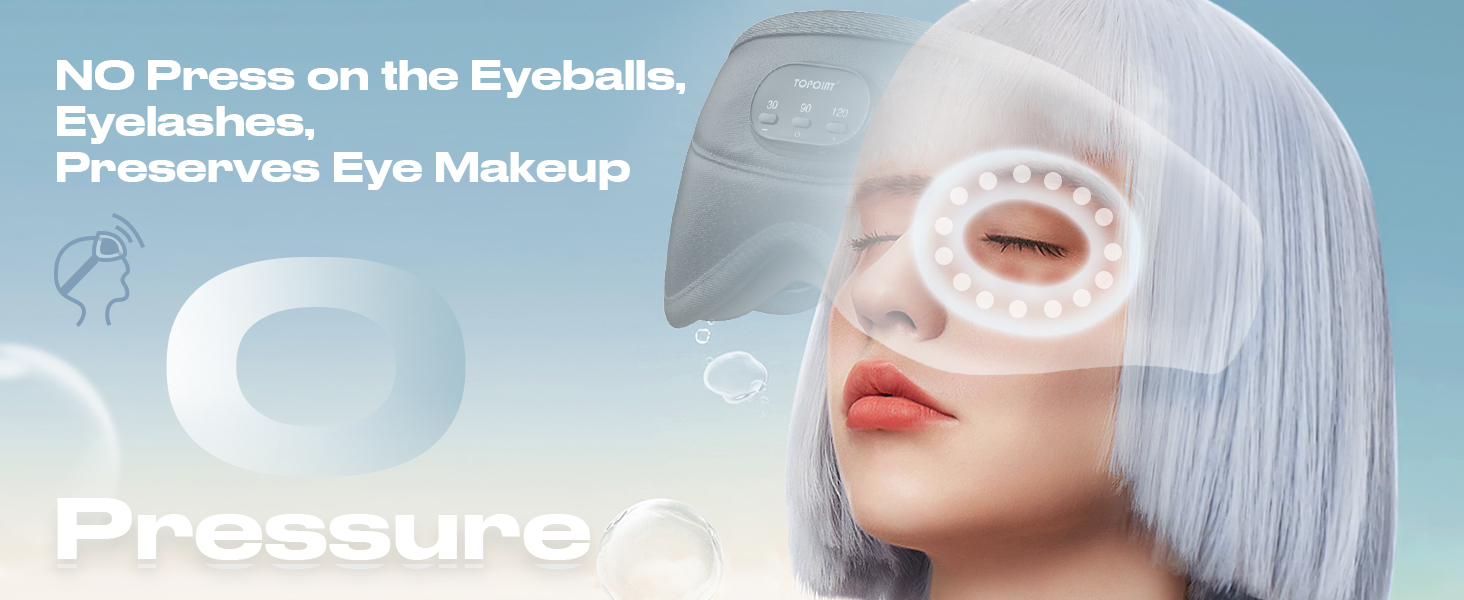 3D sleep mask with bluetooth headphones White Noise