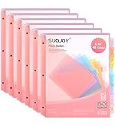 8-Tab Dividers for 3 Ring Binder, 48 Count Binder Dividers with Pockets, Subject Dividers, 3-Hole...