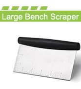 HULISEN Bench Scraper for Baking, 6 inch Dough Pastry Scraper with Measuring Scale, Stainless Ste...