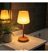 UMLAEN Shower Lamp 4000mAh Rechargeable Table Lamp, Waterproof Cordless Lamp with 5-Level Brightn...