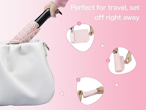 The hair straightener can be rolled up for storage, making it convenient to carry when traveling.