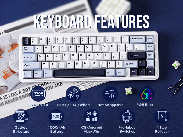 F65 wireless gaming keyboard