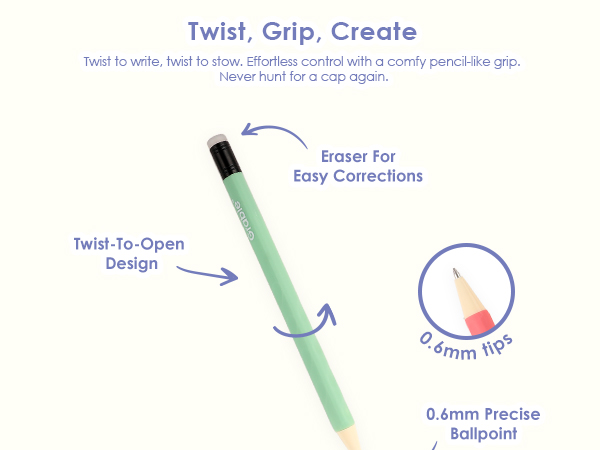 erasable pen set of 9