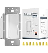 PAUTIX Dimmer Switch & 24V Dimmable LED Driver 2in1,UL Listed Smooth Flicker Free 96w AC to DC Po...