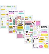 XiowDow 178pcs Planner Stickers 5 Sheets Weekly Monthly Craft Sticker Pack for Scrapbook Supplies...