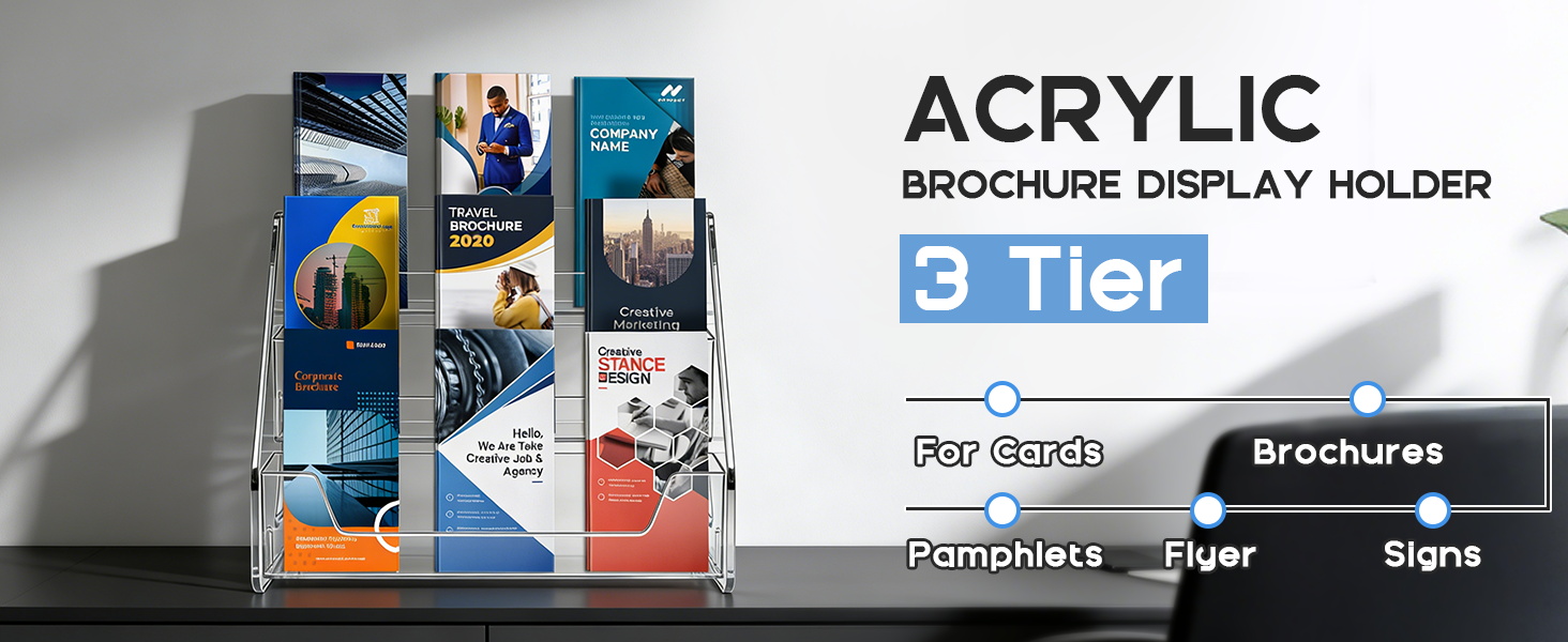 3 Tier Clear Acrylic Brochure Holder