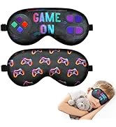 Olypegic 2 Pcs Kids Sleep Mask Boys Kids Silk Sleep Mask Eye Sleeping Mask with Adjustable Strap ...