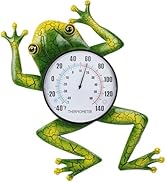 VEWOGIFT Frog Outdoor Thermometer, Metal Indoor Wall Thermometer, 15.7" No Battery Needed Outside...