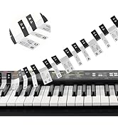 88 Keys Upgraded Black Removable Piano Keyboard Note Labels,General Accessories Staff Boards,Reus...