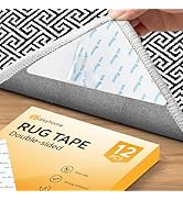 Daisyhome 12 PCS Rug Tape, Rug Pad Gripper for Hardwood Floors, Double Sided Adhesive Carpet Tape...