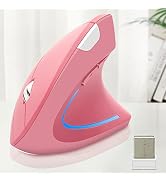 Wireless Vertical Mouse 2.4G Wireless Ergonomic Vertical Mouse High Precision Optical Cordless Li...