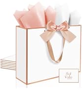 Ethhqu 3 Pack Elegant Large Gift Bags with Handles, 12.6x10x4 Inch - Set Includes Tissue Paper & ...