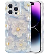 EYZUTAK Case for iPhone 13 Pro Max, Colorful Retro Oil Painting Flower Laser Beam Glossy Pattern ...