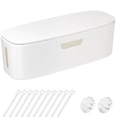 Cable Management Box - Large Cord Organizer Box to Hide Power Strip & Under Desk, TV Computer Wir...