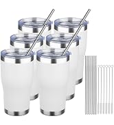 MEZMUT 20oz Coffee Tumbler with Lid and Straw Double Wall Vacuum Insulated Cup Stainless Steel Tr...