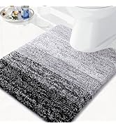 Arotive Microfiber Toilet Rugs U-Shaped, Shaggy Soft and Absorbent Bathroom Rugs, Non-Slip, Thick...