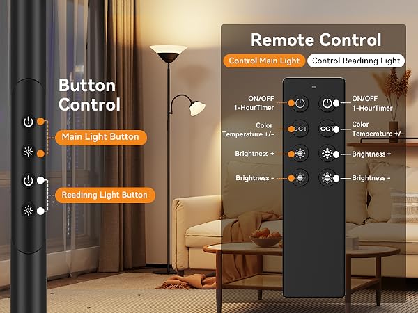floor lamps for living room with remote