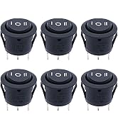 Twidec/6Pcs Rocker Switch 3 Pins 3 Position ON/Off/ON AC 6A/125V 10A/250V SPDT Car Boat Black Roc...