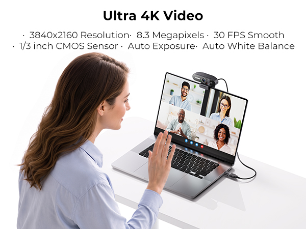 4k webcam triple privacy protection