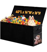 Extra Large Toy Storage Box with Lid Divider, Sturdy Collapsible Toys Organizer Chest Kids Storag...