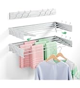 Wall Mounted Drying Rack 31.5", Collapsible Laundry Clothes Drying Rack, Foldable Space Saving Ha...