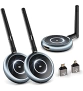 TIMBOOTECH Wireless HDMI Transmitter and 2 Receivers - Up to 8 Receivers | Plug and Play, 5.8G HD...