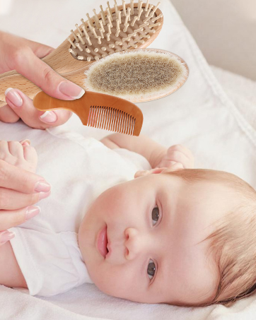 Baby hair brush and comb set for newborn