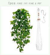 BLEUM CADE Fake Hanging Plant Kit with Pots and Plant Hanger, 1pcs Artificial Hanging Plants, Fak...